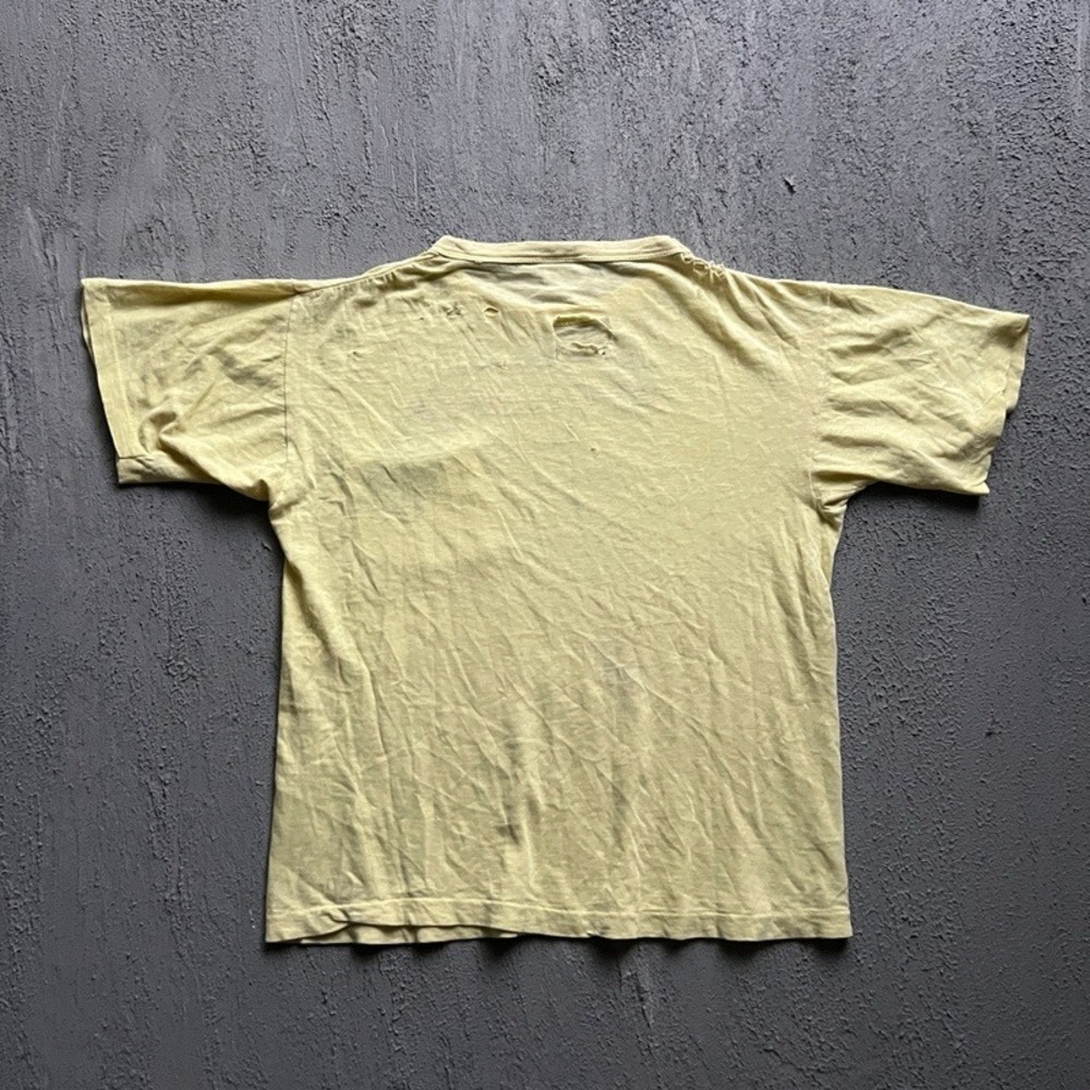 Vintage Yo-Yo Shirt Men Medium Yellow 1980s Champion Folk Art - Picture 5 of 9